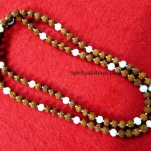 Rudraksha And Moti Combination Mala