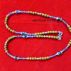 Rudraksha And Amethyst Combination Mala
