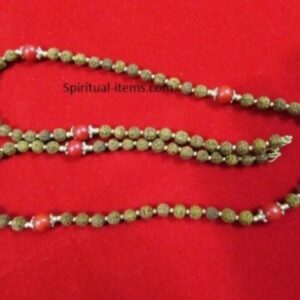 Rudraksha And Coral Combination Mala