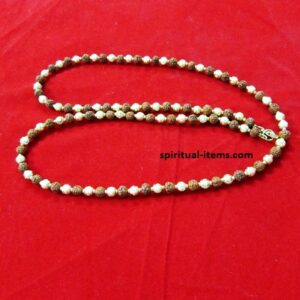 Rudraksha And Golden Ball Combination Mala