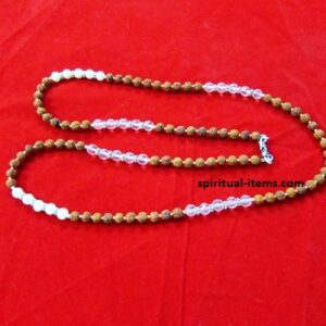 Rudraksha Moti And Sphatik Combination Mala