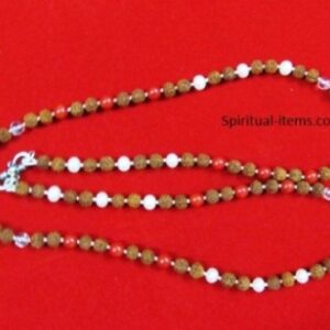 Rudraksha Coral Moti And Spatic Combination Mala