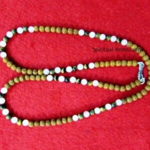 Rudraksha Rose Quarts Tiger Stone Combination Mala