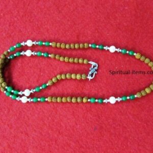 Rudraksha Moti And Onyx Combination Mala