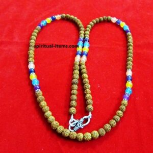 Rudraksha And Multi Colour Onyx Combination Mala