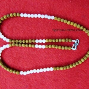 Rudraksha And Rose Quartz Combination Mala