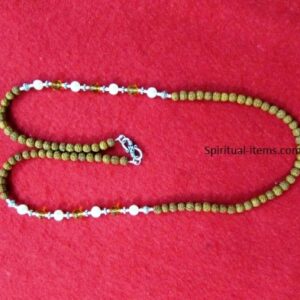 Rudraksha Moti And Citrine Combination Mala