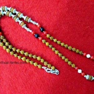 Rudraksha Sunstone And Coral Combination Mala