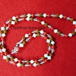 Rudraksha Moti Coral And Sphatik Combination Mala