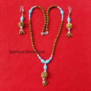 Rudraksha And Turquoise Combination Mala