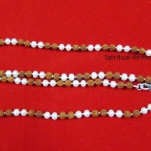 Rudraksha And Moti Combination Mala