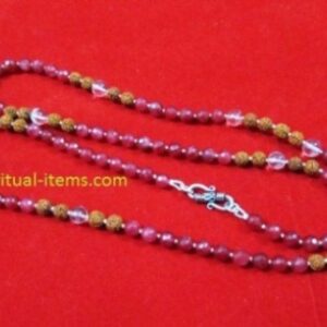 Rudraksha Sphatik And Red Onyx Combination Mala