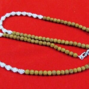 Rudraksha And Rose Quartz Combination Mala