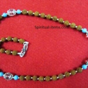 Rudraksha Spatic And Turquoise Combination Mala
