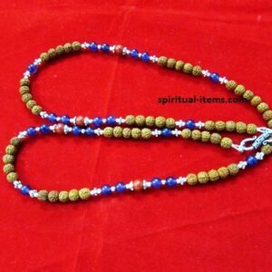 Rudraksha Amethyst And Coral Combination Mala